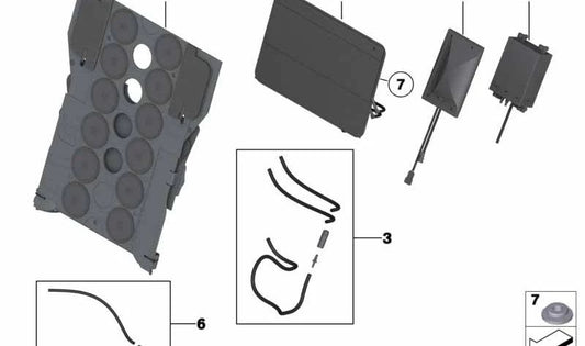 Coussin lombaire OEM 52209181839 pour BMW F01, F02, F04. Améliore le confort du siège. BMW d'origine.