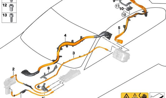 Scarico di tensione del cavo inferiore per la BMW 3 F30N (OEM 61139370417). BMW originale