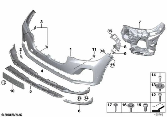 Front PDC/PMA Sensor Bracket Kit for BMW G07 (OEM 51119478445). Original BMW.