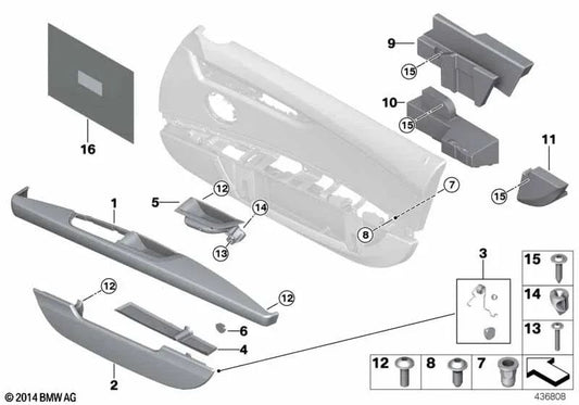 Rear right crashpad for BMW Z4 E89 (OEM 51717144480). Original BMW.