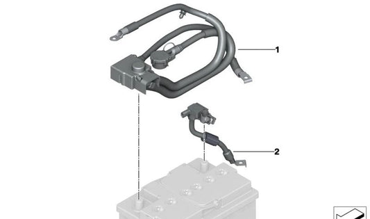 Negatives Batteriekabel mit IBS -Sensor OEM 61215A456E8 für BMW F20, F21, F22, F23, F30, F31, F32, F33, F34, F36, F87. Original BMW.