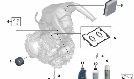Filtro de aire OEM 13728561572 para motos BMW F 750 GS, F 850 GS, F 900 R... y más. Original BMW Motorrad.