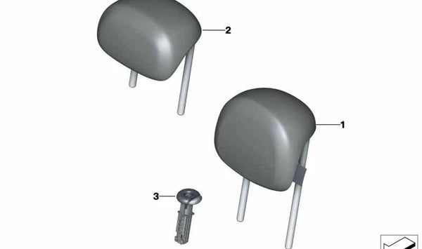 Reposacabezas central de tela OEM 52207414832 para MINI F60 (Cooper, Cooper ALL4) desde 11/2016 hasta 02/2024. Original MINI.