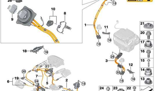 Parafuso de combinação OEM 31336871811 para BMW G26, G05, G06, G07. BMW originais.