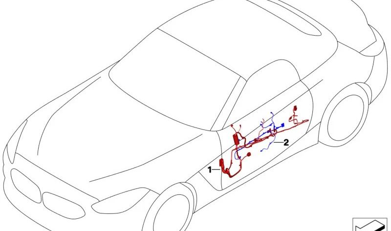 Chicote elétrico da porta do lado do motorista para BMW Z4 G29 (OEM 61129436001). BMW original