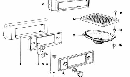 Embellecedor OEM 65111367881 para BMW E21, E30, E12, E28, E24, E23. Pieza original BMW para sistemas de radio. Repuesto ideal para restauraciones o reemplazo.