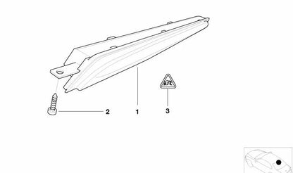 White Third Brake Light OEM 63256917540 for BMW E46 (All models compatible: Saloon, Touring). Original BMW.