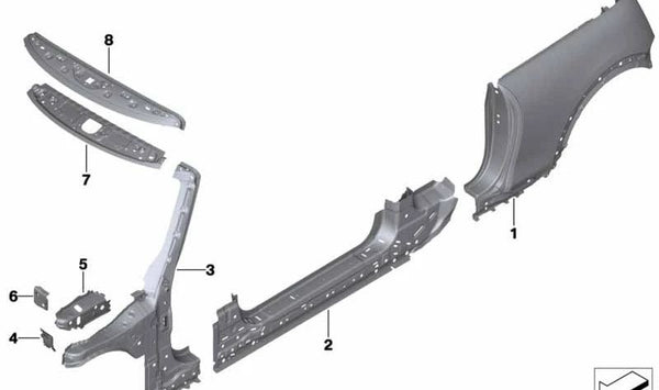 Recubrimiento faldón trasero OEM 41007417929 para MINI F57, F67, Cabrio BEV, LCI. Original MINI.