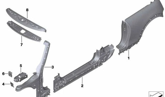 Entrada exterior derecha OEM 41007430316 para MINI Cabrio F57, F67, F57 LCI. Original MINI.