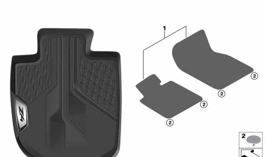 Alfombrillas goma delantera (conductor) OEM 51472461172 para BMW Z4 G29 (M40i, sDrive20i, sDrive30i). Compatibles desde 2018 hasta 2026. Original BMW.