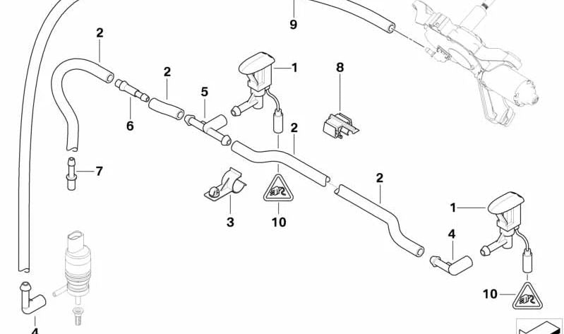OEM tube support 6167123500 for BMW E81, E82, E87, E88, E90, E91, E92, E93. Original BMW.