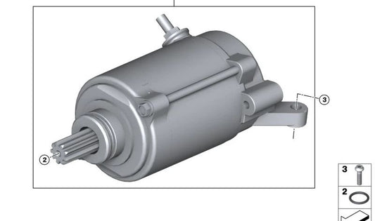 Motor de arranque OEM 12411603429 para BMW Motorrad R 1300 GS, R 1300 GS Adventure, R 1300 RT. Original BMW Motorrad.
