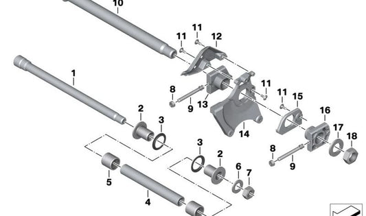 Parafuso de ajuste traseiro OEM 33351539648 para motocicletas BMW Motorrad M 1000 RR (K66). Originais BMW Motorrad.