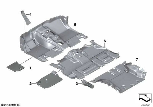 Revestimento do solo dianteiro para BMW X5 F15 (OEM 51477326343). BMW original