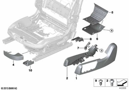 Acabamento esquerdo preto OEM 52107298449 para BMW 4' F33, F83 M4, 6' F06, F12, F13 e muito mais. BMW genuíno.