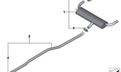Tubo intermedio de escape OEM 18302211819 para MINI R60, R61 (Countryman, Paceman). Original MINI.