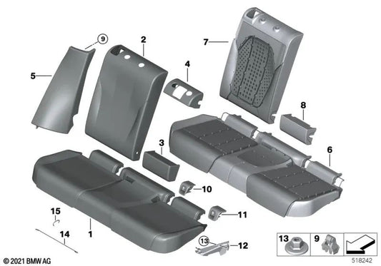 Linksleder -Backup -Abdeckung für BMW G08 (OEM 52207472997). Original BMW