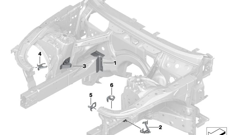 Soporte inferior del depósito de expansión OEM 41007412939 para BMW F90, F90N, G30, G30N, G31, G31N, G38, G38N, G32, G32N, G11, G11N, G12, G12N, G70, F91, F92, F93, G14, G15, G16. Original BMW.