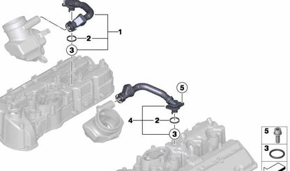 Tubo de ventilación del motor OEM 11157848341 para BMW F85, F86. Original BMW.