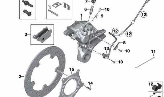 Anel do sensor traseiro OEM 34527726896 para motocicletas BMW Motorrad S 1000 RR, HP4, S 1000 R... e muito mais. Originais BMW Motorrad.