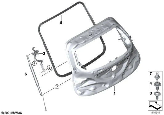 Rear tailgate hinge left for various BMW models/series (OEM 41009630333). Original BMW.