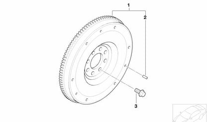 Volante motor OEM 11227535599 para MINI R50 (One, Cooper) y R52 (Cooper). Compatible con motores W10 manual y automático. Original MINI.