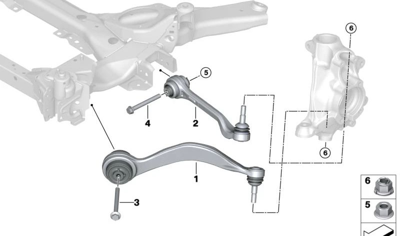 Right Hydraulic Support Tie Rod for BMW G42, G20, G21, G28, G22, G23 (OEM 31106894664). Original BMW