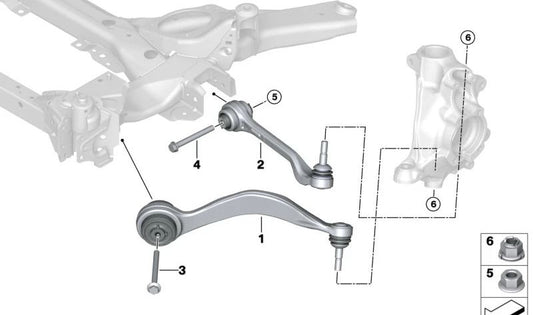 Right Hydraulic Support Tie Rod for BMW G42, G20, G21, G28, G22, G23 (OEM 31106894664). Original BMW