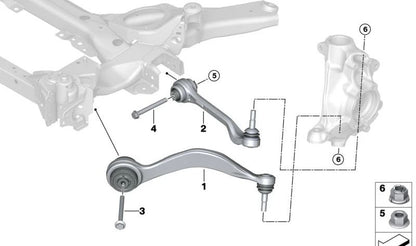 Tirante con soporte hidráulico izquierdo para BMW G42, G20, G21, G28, G22, G23 (OEM 31106894663). Original BMW.