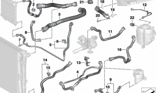 Manguera Refrigerante para BMW Z4 G29 (OEM 17128653611). Original BMW