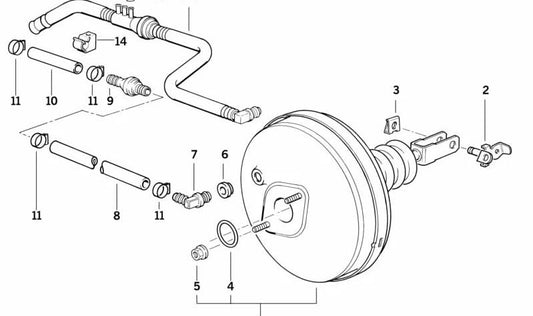 OEM vacuum tube 3431163706 for BMW E36 325TD and 325TDS. Compatible with manual and automatic versions. Original BMW.