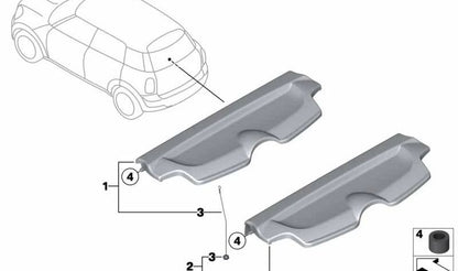 Cuerda de sujeción para bandeja maletero OEM 51479806066 para MINI R60 (Cooper, Cooper ALL4, Cooper D) de 2010 a 2016. Original MINI.