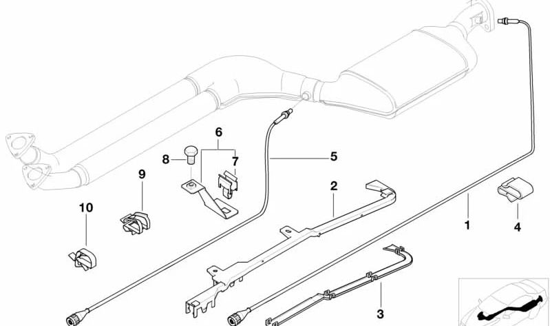 Soporte para sonda lambda OEM 11781438851 para BMW E36 323ti (modelos CG31, CG41, CT31, CT41). Original BMW.