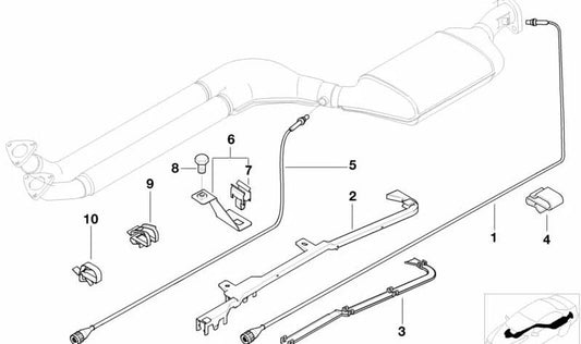 Soporte para sonda lambda OEM 11781438851 para BMW E36 323ti (modelos CG31, CG41, CT31, CT41). Original BMW.