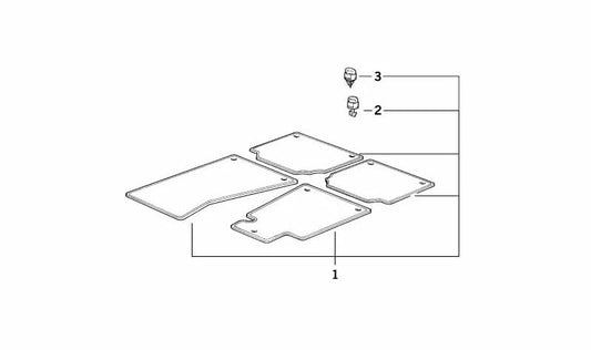 Juego de Alfombrillas Festival para BMW Serie 3 E30 (OEM 82119413895). Original BMW