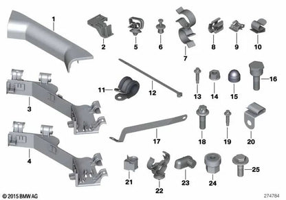 Abrazadera de cable OEM 12527575154 para BMW Serie 5 E39, E60, F10, Serie 6 F12, F13, Serie 7 E38, F01... y más. Original BMW.