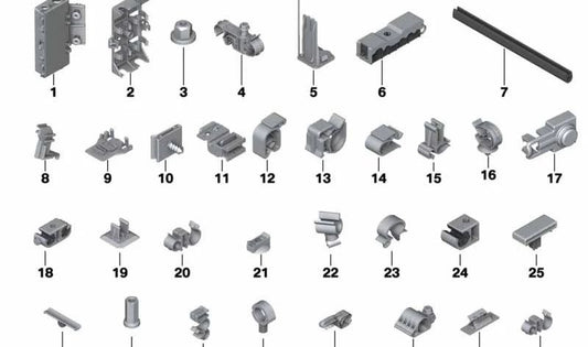 Soporte para cable plano OEM 61136949156 para BMW F20, F21, F22, F23, F30, F31, F32, F33, F34, F35, F36, G20, G21, G22, G23, G26, G80, G81, I01, I12, I15, I20. Original BMW.