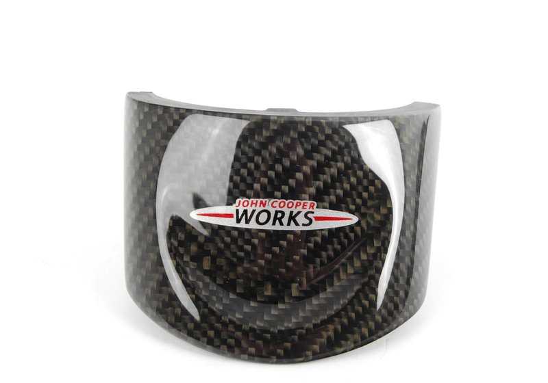 Embellecedor central en carbono para volante deportivo OEM 32302147228 para MINI R55, R56, R57, R58, R59, R60, R61. Con nuevo logotipo JCW. Original MINI.