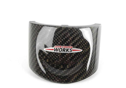 Embellecedor central en carbono para volante deportivo OEM 32302147228 para MINI R55, R56, R57, R58, R59, R60, R61. Con nuevo logotipo JCW. Original MINI.