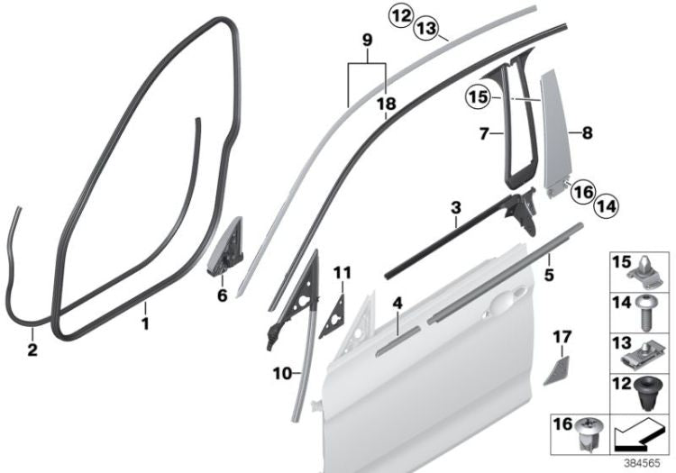 Recubrimiento corto exterior derecho OEM 51337401736 para BMW Serie 3 F34 GT. Original BMW.