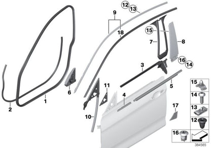 Recubrimiento corto exterior derecho OEM 51337401736 para BMW Serie 3 F34 GT. Original BMW.