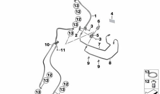 Pieza de unión OEM 34327712596 para BMW Motorrad R1200GS, HP2 Megamoto. Original BMW Motorrad.