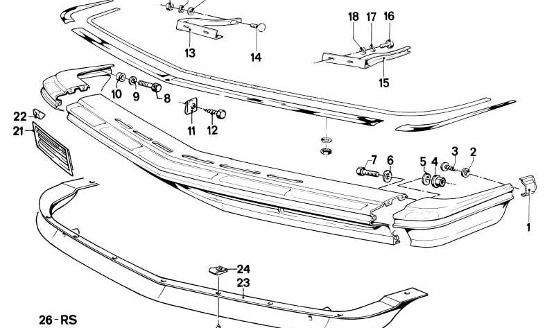 Parafuso quadrado para BMW E21, E12, E24 (OEM 26111205004). BMW original