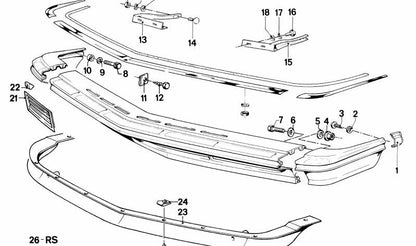 Tornillo de chapa con cabeza redonda OEM 07119906794 para BMW E21, E28, E24, E23, E31. Original BMW. Ideal para sujeción en componentes como el radiador, depósito de expansión y más.