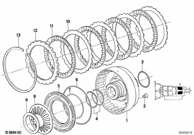 Recoteckring für BMW 3 E30 -Serie, Serie 5 E28, E34, Serie 6 E24, 7 E23 -Serie, E32, Serie 8 E31 (OEM 24231217141). Original BMW