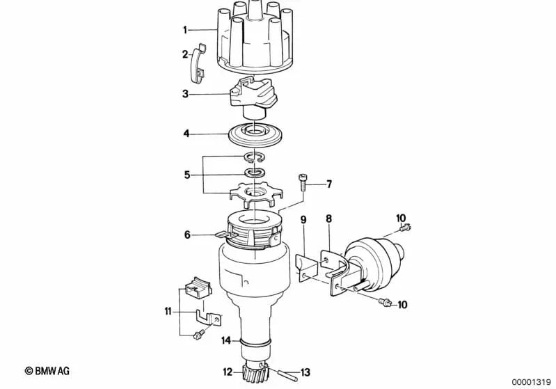Spring de rétention pour BMW Series 5 E12, E28 Series 6 E24 Series 7 E23 (OEM 12111361590). BMW d'origine