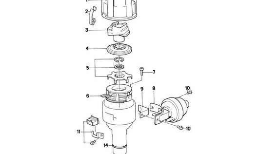 Distributor for BMW E30, E28, E24, E23 (OEM 12111707263). Genuine BMW.
