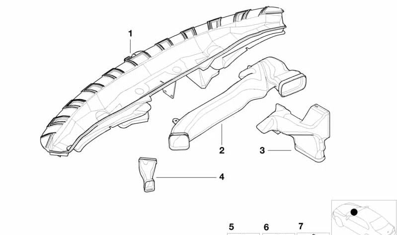 Salida de aire desempañador derecha OEM 64228207902 para BMW E46 {316i, 316Ci} todos los modelos compatibles. Pieza original BMW.