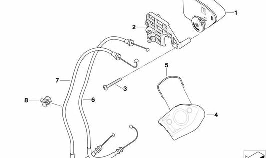 Cabo de ativação de Bowden OEM 18307717858 para BMW S 1000 RR (K46) 2009–2014 Motocicletas. BMW Motorrad original.