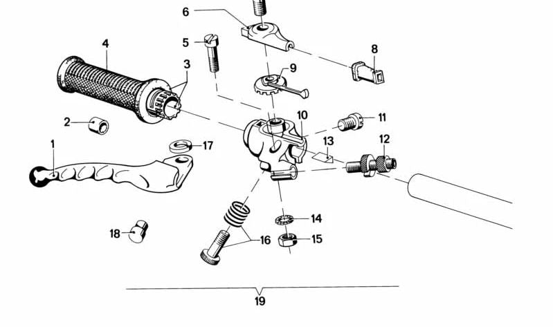 Rechtshebel für BMW F07, F10, F11, F06, F12, F13, F01N, F02N (OEM 32721233350). Original BMW